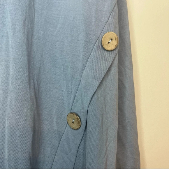 JODIFL Lagenlook Asymmetrical Rayon Contemporary Buttons Summer Tunic Tank Top - Picture 4 of 8